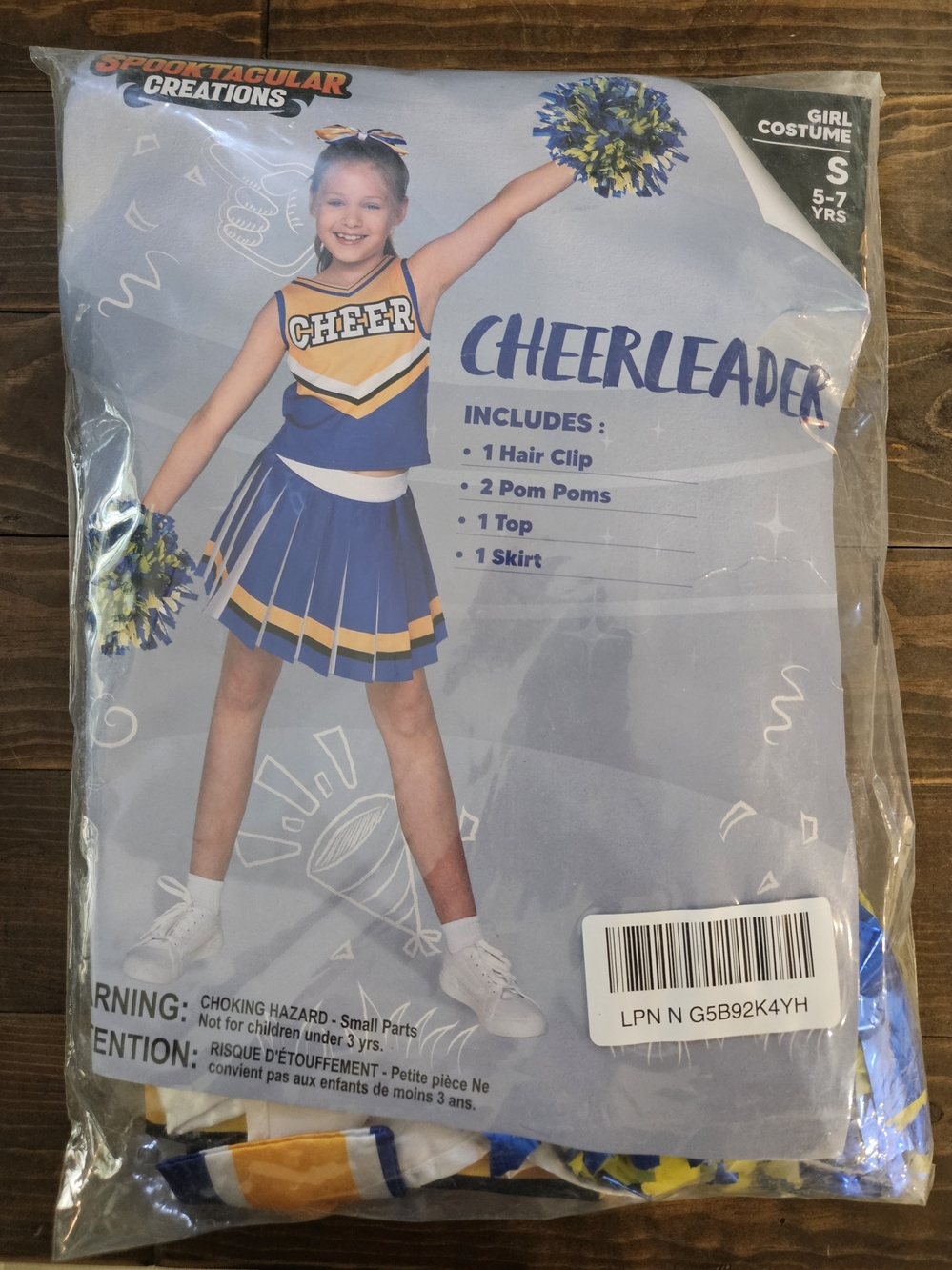 Girls Cheerleader Costume Set - Blue & Yellow
